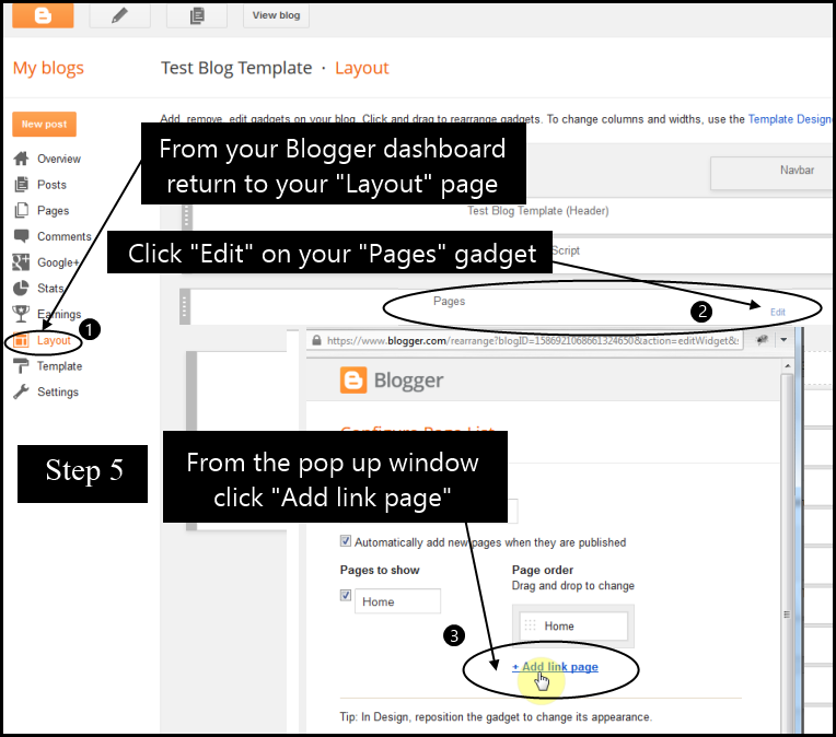 How to add Blogger posts to pages and page menu